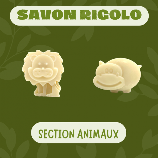 Savons rigolos - lion - hippo